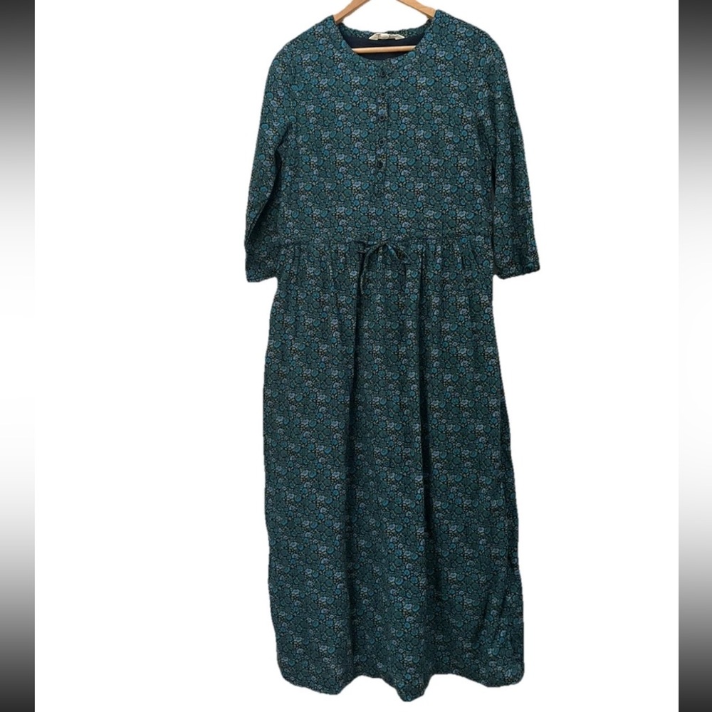 SEASALT CORNWALL Smock ROCK DOVE blue Green Floral Midi Maxi Dress 6 lagenlook